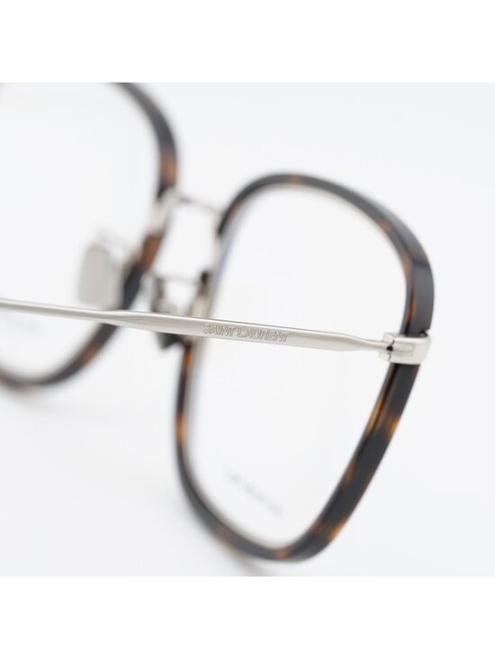 Saint Laurent SL440/F OPT 002 Eyeglasses Havana/Silver 54mm Square Frame main image 6